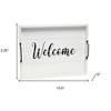 HomeRoots 16" White And Black Welcome Serving Tray With Handles - 3 of 4