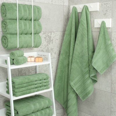 Sage Green 100% Cotton Turkish 4 Piece Bath Towel Set