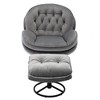 NicBex Modern Velvet Accent Chair and Ottoman Sets, Reading Chair with Back and Metal Frame, Living Room Chair for Bedroom - 3 of 4