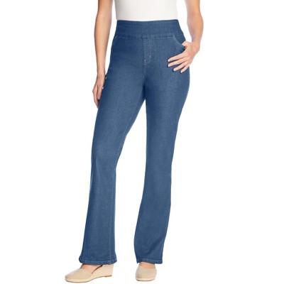 Woman Within Plus Size Flex-Fit Pull-On Bootcut Denim Jean