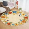 Modern Washable Area Rug, Soft Floral Floor Cover with Non Slip Backing, Low Pile Stain Resistant Floor Carpet for Living Room - 2 of 4