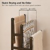 MaseiKar Standing Towel Rack, 3-Tier Blanket Rack Holder, 16.5" L x 11.8" W x 30.3" H, Bamboo Drying and Display Rack with Shelf, for Bedroom, Brown - 3 of 4