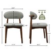 Set of 2 Upholstered Dining Chairs with Black Solid Wood Legs, Linen Armless Accent Chairs for Dining Room, Living Room, or Kitchen-Tanpinhause - 3 of 4