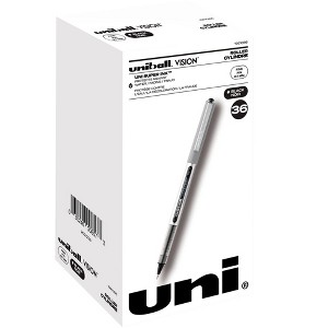 uni-ball Vision Stick Roller Ball Pens, 0.7 mm Fine Tip, Black, Pack of 36 - 1 of 4