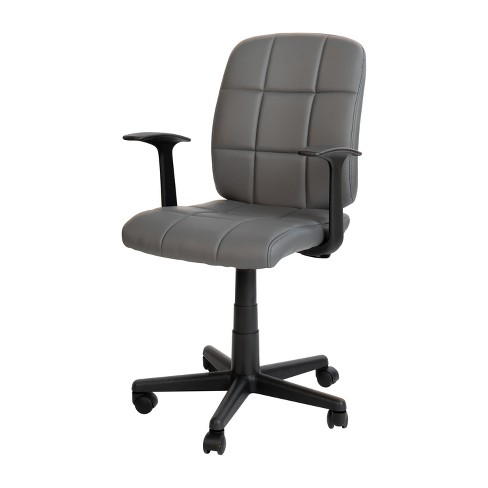 Mid-Back Gray Mesh Padded Swivel Task Office Chair with Chrome Base