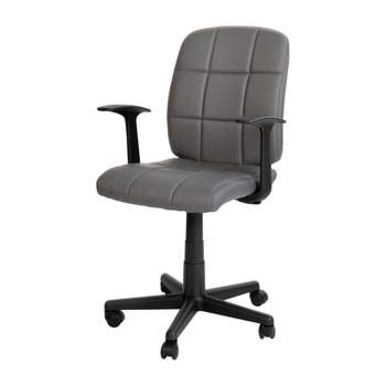 Emma and Oliver Mid-Back Quilted Vinyl Swivel Task Office Chair with Arms