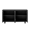 Buffet Cabinet With Storage, Wood Accent Sideboard With 4 Water Wave Pattern Design Doors, Kitchen Buffet Storage Cabinet Console Cabinet, Black - image 2 of 4