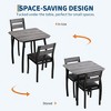 Coolmee Small Dining Table Set for 2,3-Piece Kitchen Table Set with Thick Wood Grain Tabletop & 2 Upholstered Chairs & Metal Frame, Compact Table Set - 4 of 4