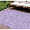 Lilac And Ivory Floral Washable Indoor Outdoor Area Rug - 2 of 4