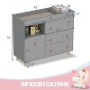 FUFU&GAGA 3-Drawer Baby Changing Table with Safety Strap & Leather Handles  Modern Family Storage Solution for Hassle-Free Parenting - 2 of 4