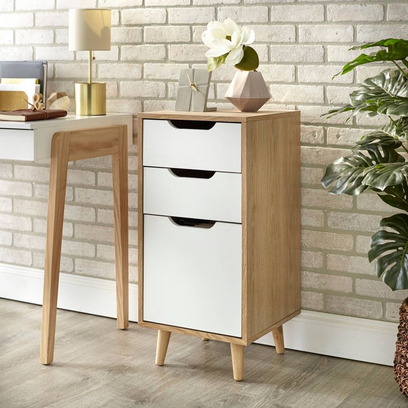 Este 3 Drawer Filing Cabinet Natural/White - Buylateral, 3 of 7