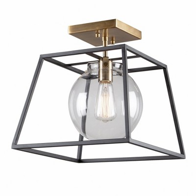Artcraft Lighting Bridgetown 1 - Light Semi-Flush Mount in  Black/Harvest Brass