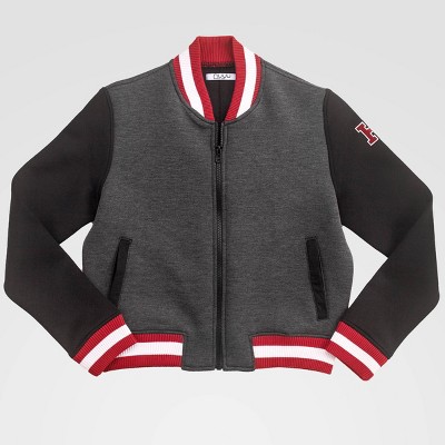 NCAA Harvard Crimson Cropped Varsity Jacket - Charcoal S