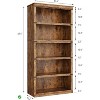 Space-Saving 5-Tier Bookcase - 67.4"H Woodgrain Display Storage Shelves, Modern Profile - 2 of 4