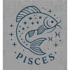 Pisces Zodiac Fish With Glitter Adult Crew Neck Short Sleeve Tee - 2 of 2