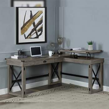 67" Talmar Writing Desk Weathered Finish Gray - Acme Furniture