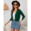 Coolmee Women's 3/4 Sleeve Cropped Cardigan Knit Sweaters Lightweight Open Front Shrug Bolero - 4 of 4