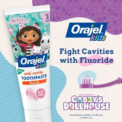 Orajel Kids Gabby's Dollhouse Fluoride Gel Toothpaste - Fruity Bubble - 4.2oz