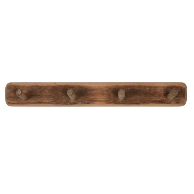 Reclaimed Wood Wall Hook with 4 Hooks Natural - 3R Studios