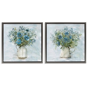 Stupell Industries Country Mixed Floral Bouquets 2pc Floating Frame Art Set - 1 of 4