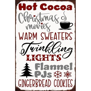 Lomsoe Vintage Christmas Tin Sign - Metal Sign for Home, Kitchen, Cafe - 8x12 Inch - 1 of 4