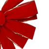 Northlight 24" x 42" Large Red 11-Loop Velveteen Christmas Bow with Gold Trim - 3 of 3