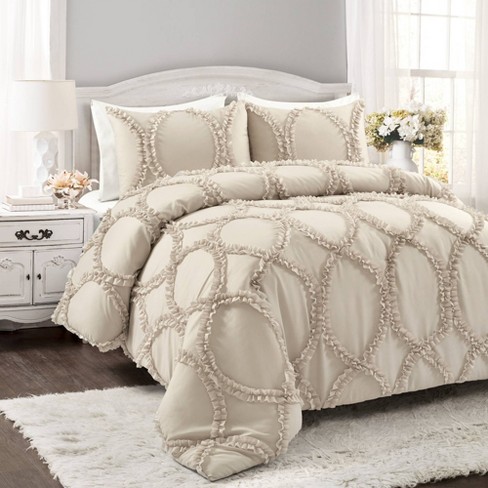 King 3pc Avon Comforter Set Beige - Lush Décor : Target