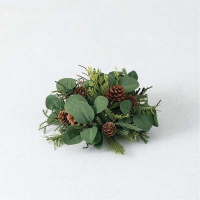 Sullivans Artificial Mixed Pine, Cone and Eucalyptus Orb 4"H Green