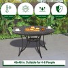 CLIHOME Outdoor 48" Cast Aluminum Medium Round Woven Dining Table With Umbrella Hole - 4 of 4