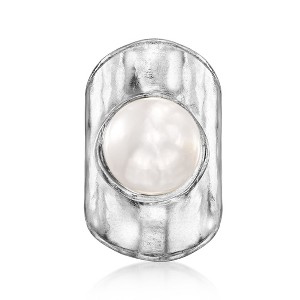 Ross-Simons 12-12.5mm Cultured Pearl Hammered Ring in Sterling Silver - 1 of 4