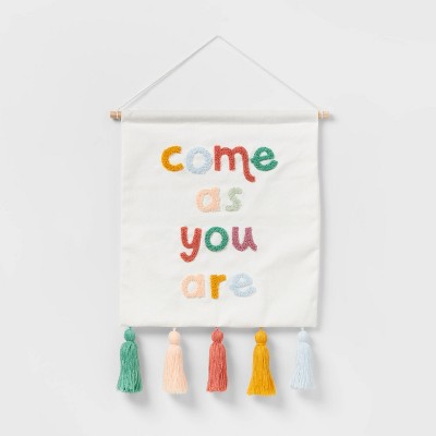 10oz &#39;Come as you are&#39; Kids&#39; Wall Decor with Tassels - Pillowfort&#8482;