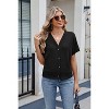 Clearlove Womens Summer Tops Waffle Front Knit Button Down Shirts Short Sleeve Casual Shacket Jacket Dressy Blouses - 2 of 4