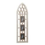 Wood 3 Slot Wall Photo Frame with Window Arch Shape Light Brown - Olivia & May