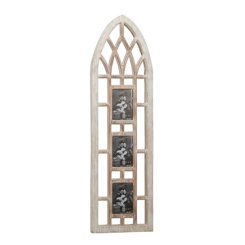 Wood 3 Slot Wall Photo Frame with Window Arch Shape Light Brown - Olivia &#38; May, 1 of 17