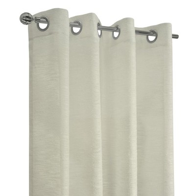 Off-White Sheer Grommet Top Polyester Curtain Panel