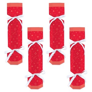 Big Dot of Happiness Red Confetti Stars - No Snap Simple Party Table Favors - DIY Cracker Boxes - Set of 12 - 1 of 4