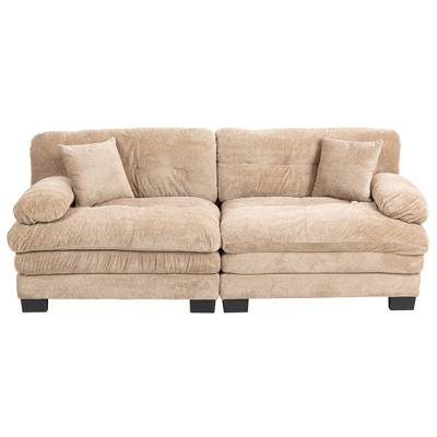 Maliang 84" L Two-seat Sectional Sofa, Modular Deep Seat Sofa, Upholstered Sofa for Small Spaces