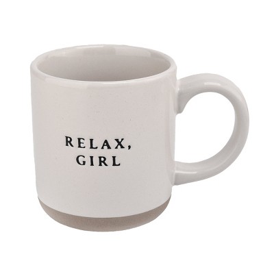 Sweet Water Decor Relax Girl Stoneware Coffee Mug -14oz 