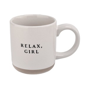 Sweet Water Decor Relax Girl Stoneware Coffee Mug -14oz  - 1 of 4