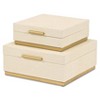 HomeRoots Set of Two Cream And Gold Nesting Wood Box With Lid - 4 of 4