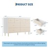 Modern White Chest of Drawers, 3/5/6/7/8 Drawer Dresser with Gold Handles and Legs, Wooden Nightstand with Linen-Textured Surface - 3 of 4
