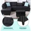 MOONMISS 97" Polyester Fabric Sectional Sofa with Lift-top Storage Ottoman, Tufted Design - 4 of 4