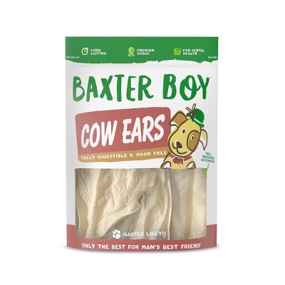 Baxter Boy White Cow Ears Beef Dog Treats - 15pk