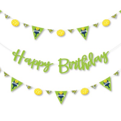 Big Dot of Happiness Let’s Rally - Pickleball - Birthday Party Letter Banner Decoration - 36 Banner Cutouts and Happy Birthday Banner Letters