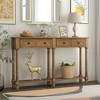 COWLOWN Rustic Console Table with 2 Drawers & Shelf, Solid Wood Sofa Table for Living Room & Entryway, Easy Assembly - 3 of 4
