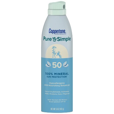 Coppertone Pure & Simple Sunscreen Spray - SPF 50 - 5oz