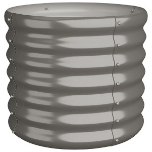 vidaXL Garden Planter Grey Powder-Coated Steel Medium Durable - Gray 15.7" x 15.7" x 14.2" - 1 of 4