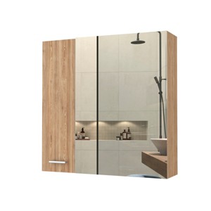 GlasFlength Decorative Wall Mirrors Bathroom Decor Cabinet Accent Mirror Vanity Medicine Cabinet Mirrors for Bathroom Wall, Beige, 23.6"*5.8"*23.6" - 1 of 4