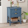 NicBex Modern American Farmhouse End Table with 2 Drawers & Bottom Shelf,Rustic Side Table,Console Table for Bedroom,Living Room - 3 of 4