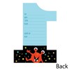 Big Dot of Happiness 1st Birthday Monster Bash - Shaped Fill-in Invites - Little Monster First Birthday Party Invite Cards with Envelopes - Set of 12 - 3 of 4
